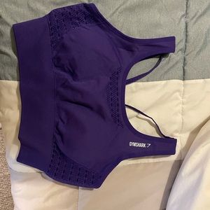 Dark purple energy seamless sports bra